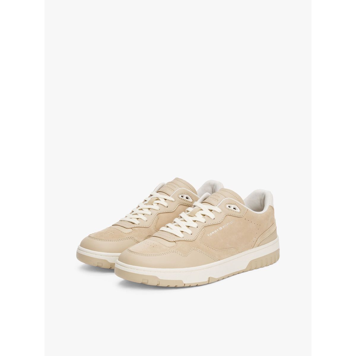 TOMMY HILFIGER - Tenis beige de Cuero con mezcla de texturas Tommy Hilfiger