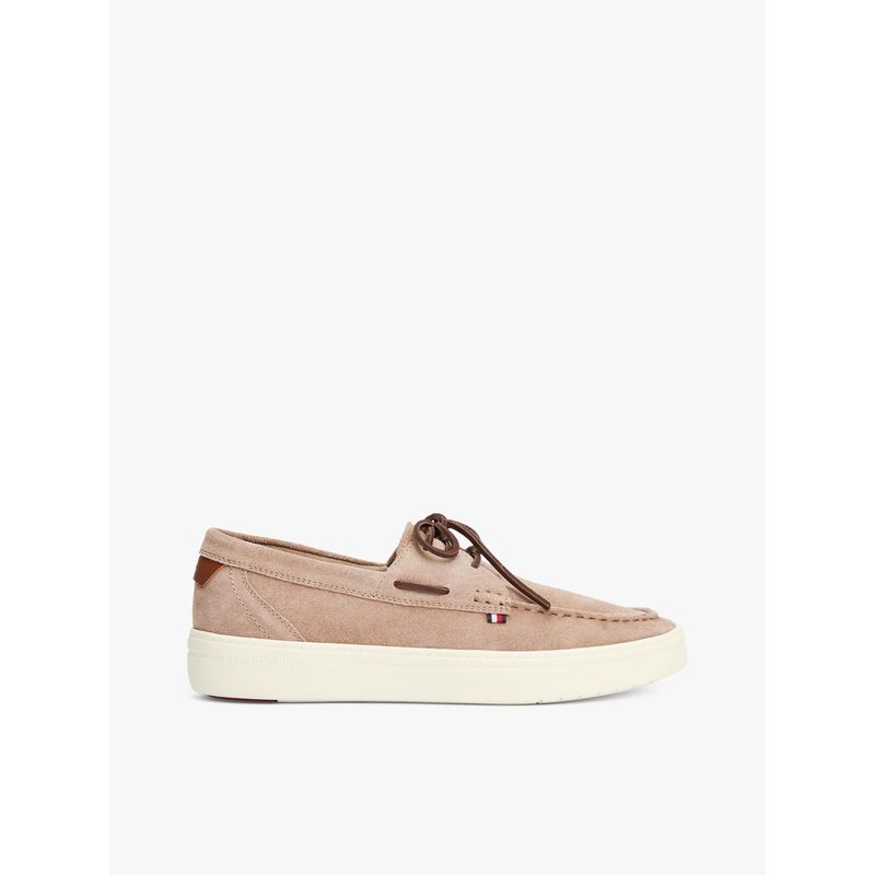 TOMMY HILFIGER - Náuticos beige híbridos de ante con cordones Tommy Hilfiger