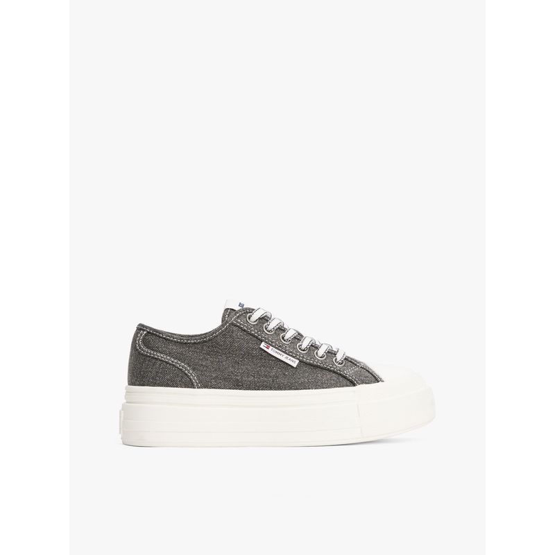 TOMMY HILFIGER - Tenis negro de plataforma de denim Tommy Hilfiger