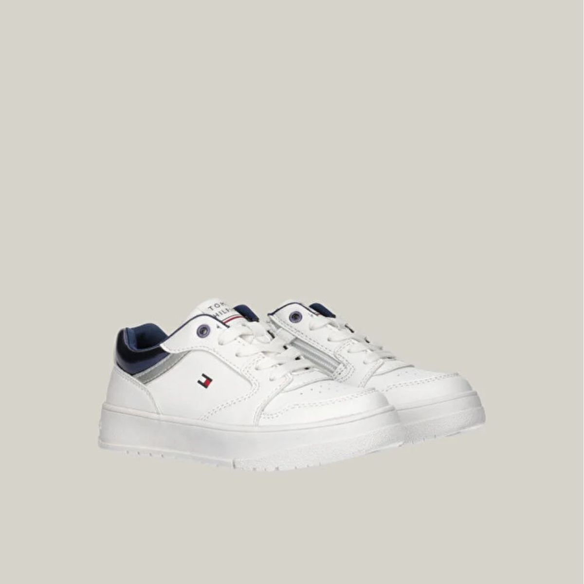 TOMMY HILFIGER - Tenis blanco de corte bajo con velcro Tommy Hilfiger