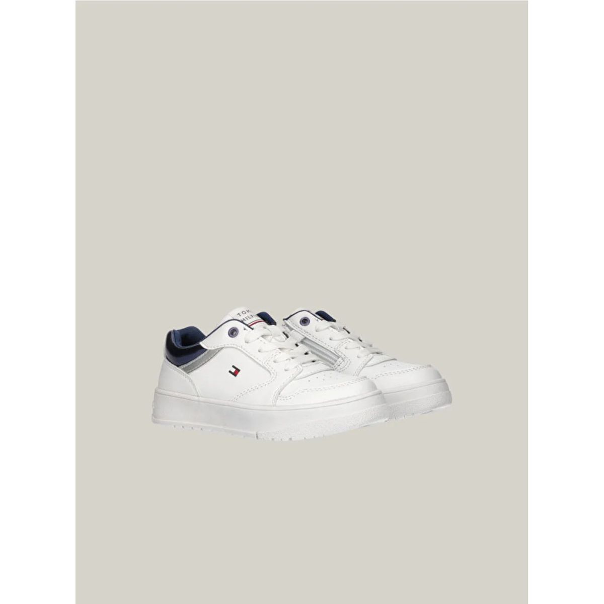 TOMMY HILFIGER - Tenis blanco de corte bajo con velcro Tommy Hilfiger