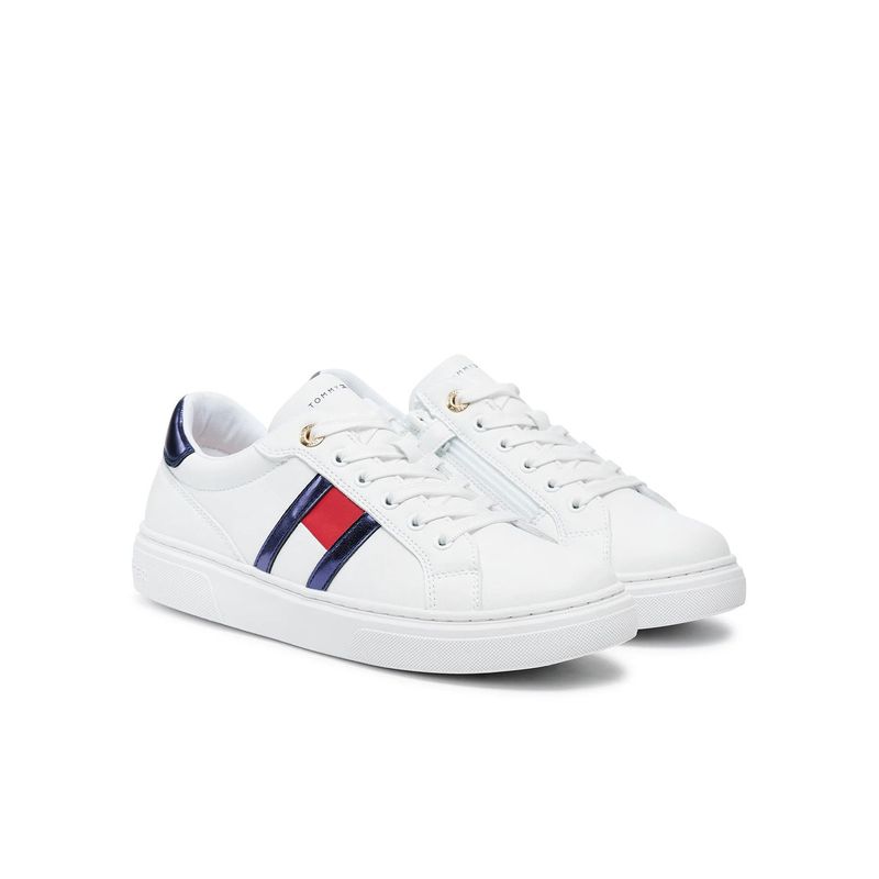 TOMMY HILFIGER - Tenis blanco de corte bajo con cordones Tommy Hilfiger
