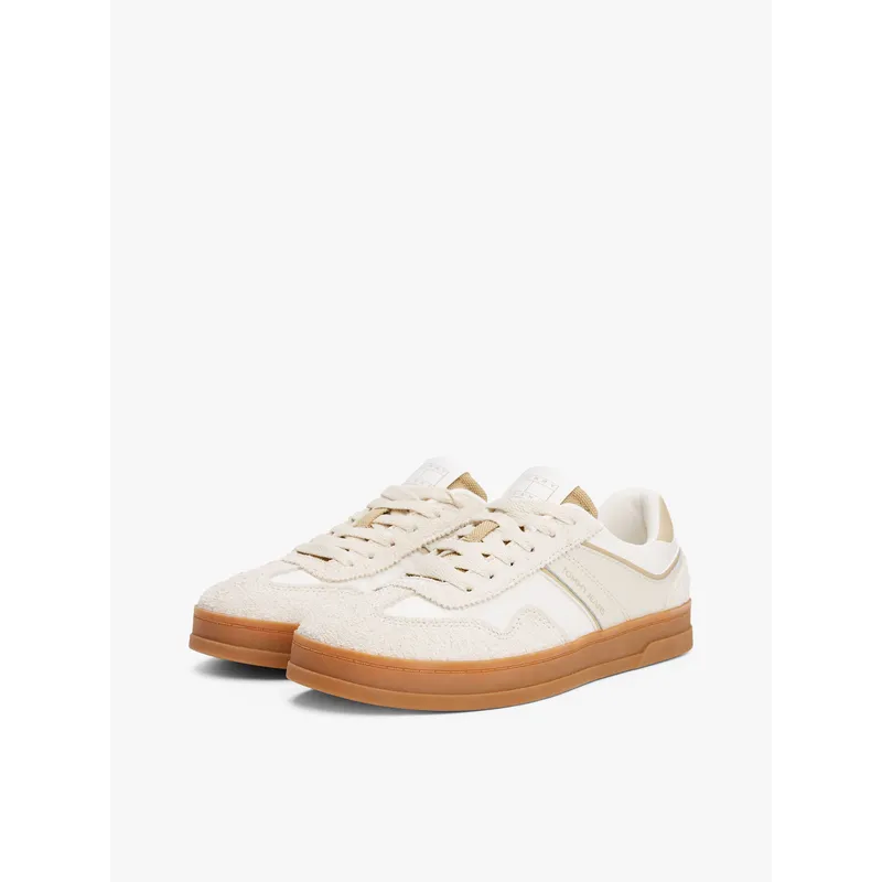 TOMMY HILFIGER - Tenis beige The Greenwich de cuero Tommy Hilfiger