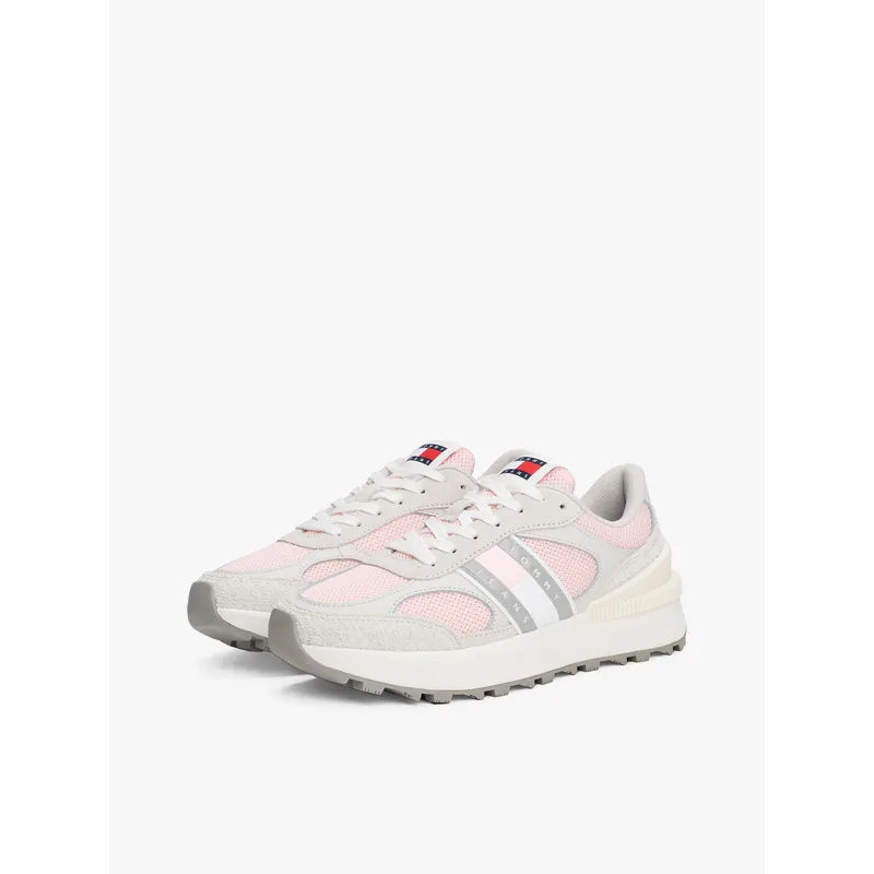 TOMMY HILFIGER - Tenis rosa deportivas robustas de ante Tommy Hilfiger