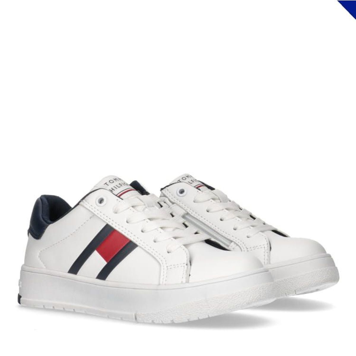 TOMMY HILFIGER - Tenis blanco de corte bajo con cordones Tommy Hilfiger