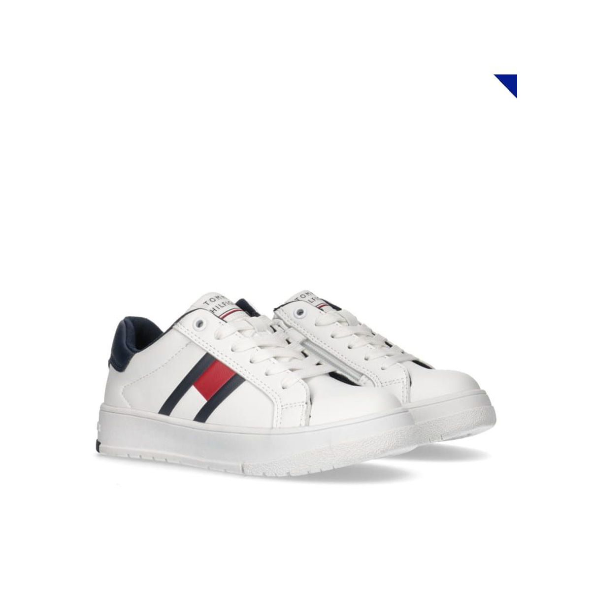 TOMMY HILFIGER - Tenis blanco de corte bajo con cordones Tommy Hilfiger