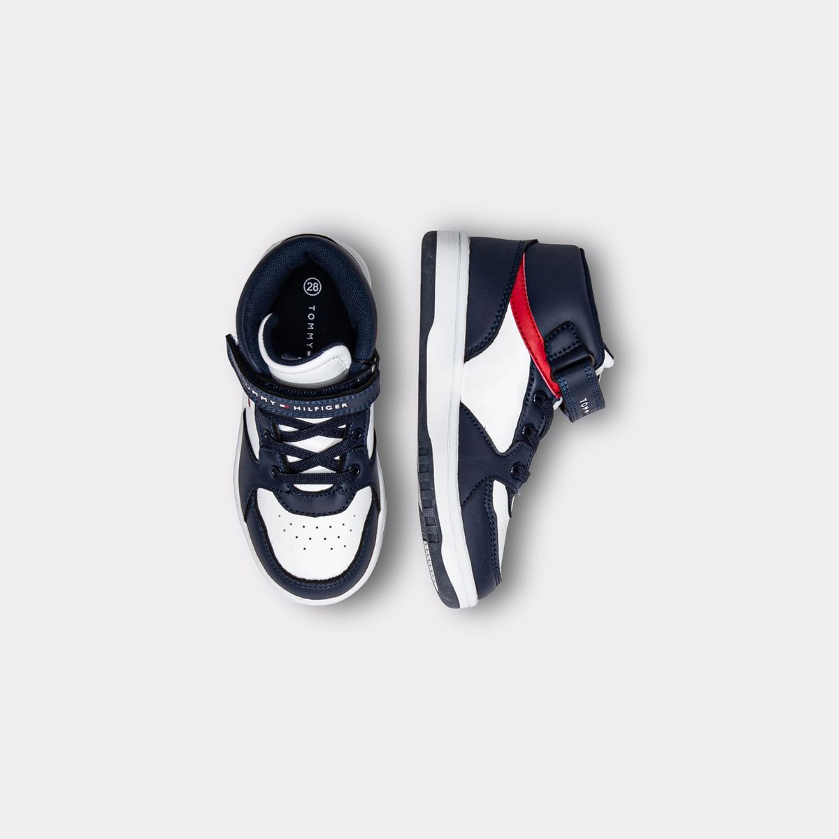 TOMMY HILFIGER - Tenis blanco de corte alto con cordones Tommy Hilfiger