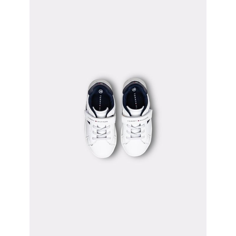 TOMMY HILFIGER - Tenis blanco de corte bajo con velcro Tommy Hilfiger