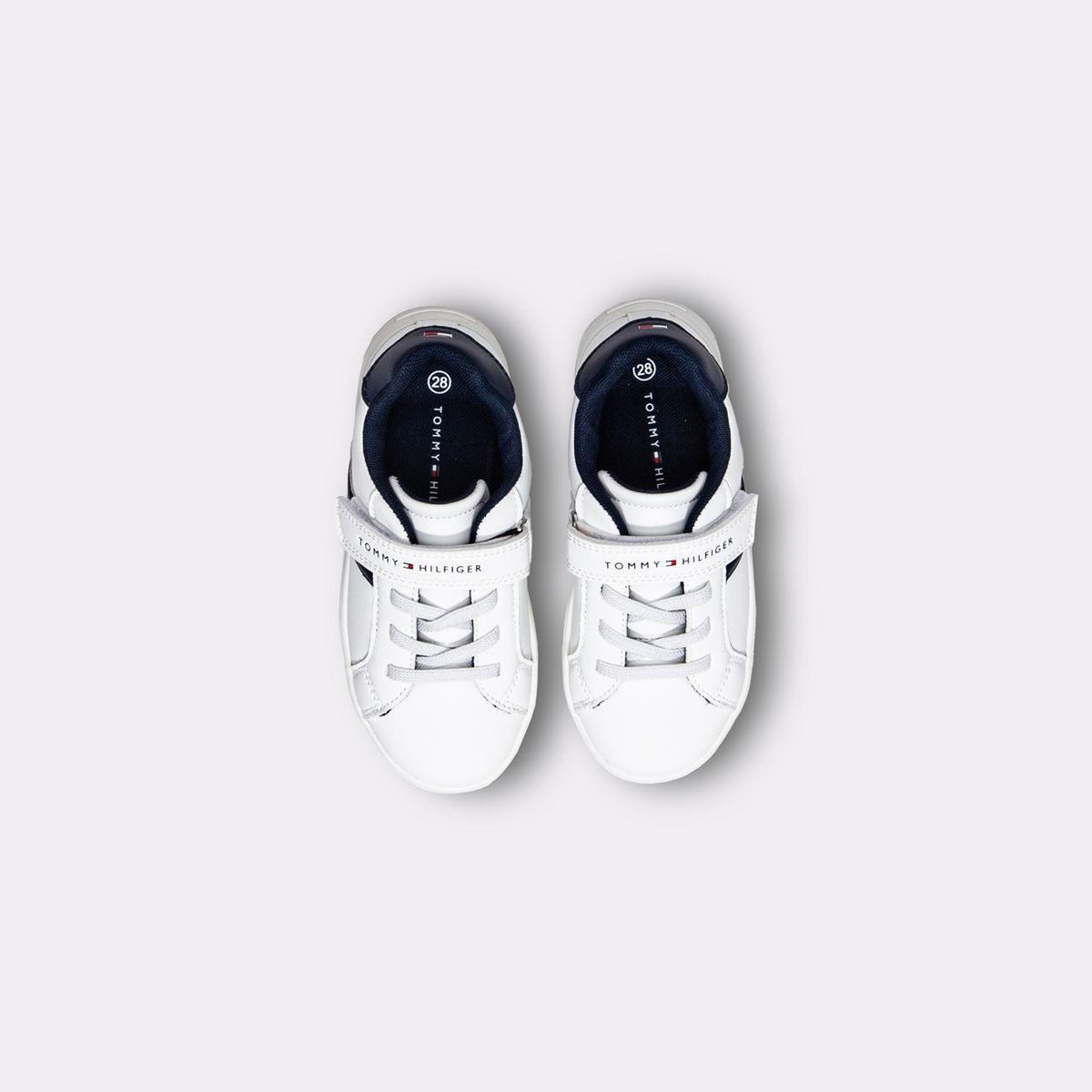TOMMY HILFIGER - Tenis blanco de corte bajo con velcro Tommy Hilfiger