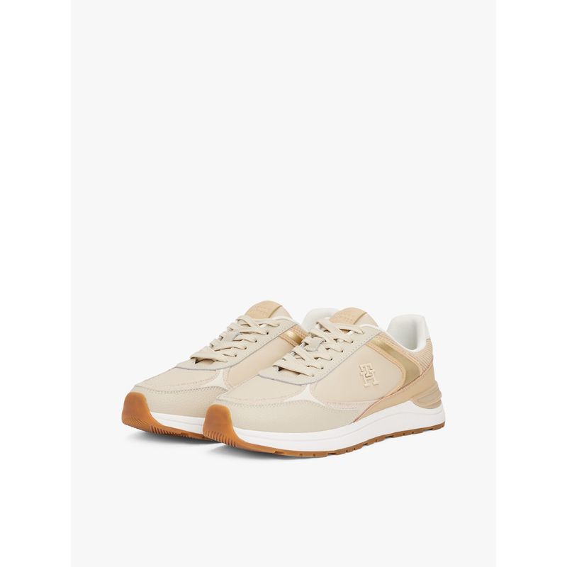 TOMMY HILFIGER - Tenis beige con texturas mixtas Tommy Hilfiger