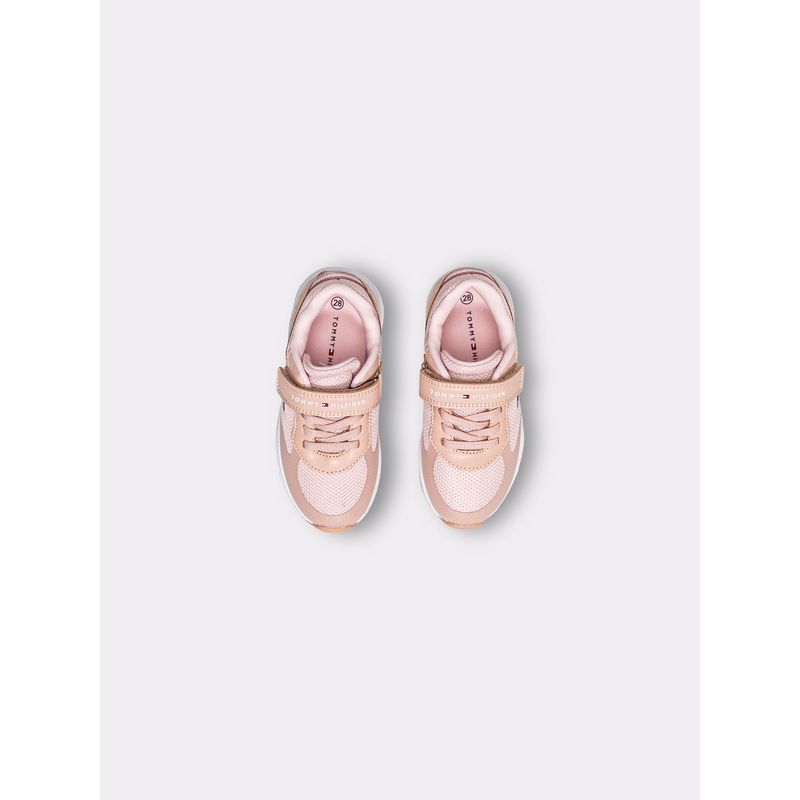 TOMMY HILFIGER - Tenis rosa de velcro con corte bajo Tommy Hilfiger