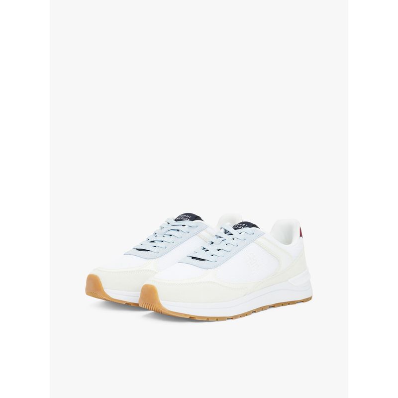 TOMMY HILFIGER - Tenis blanco con mezcla de texturas Tommy Hilfiger