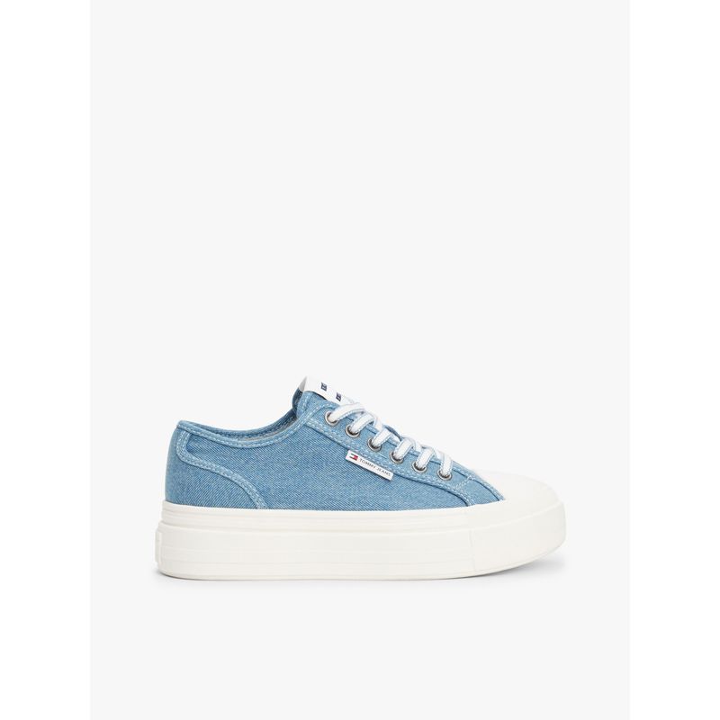 TOMMY HILFIGER - Tenis azul de plataforma de denim Tommy Hilfiger