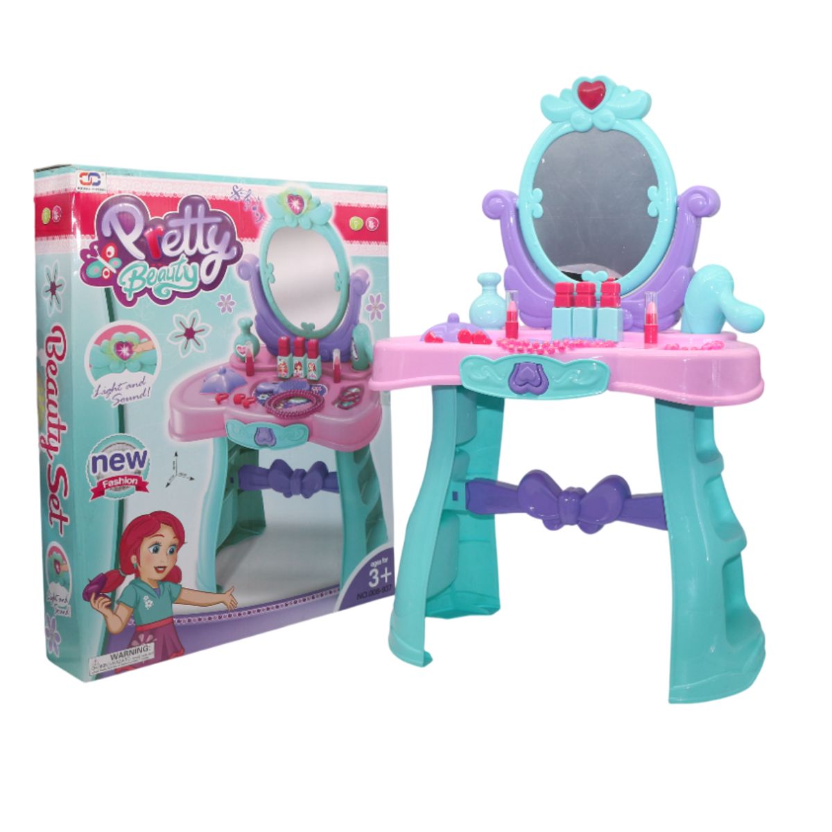 JUGUETELANDIA - Tocador Pretty Beauty Pilas Caja