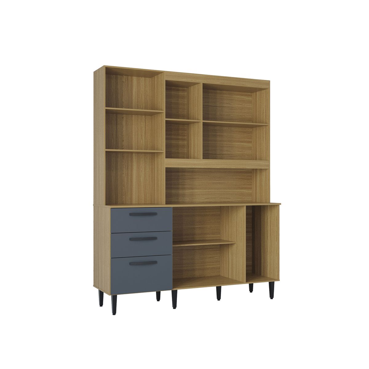 GENERICO - Alacena Multiusos Cocina Catarina Grande Damasco Acanalado Gris