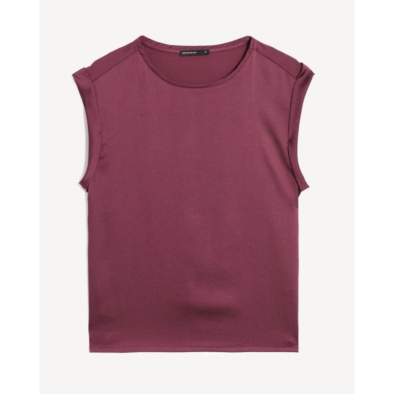 SEVEN SEVEN - Blusa Para Mujer Manga Corta Color Vino Marca Seven Seven #28124092