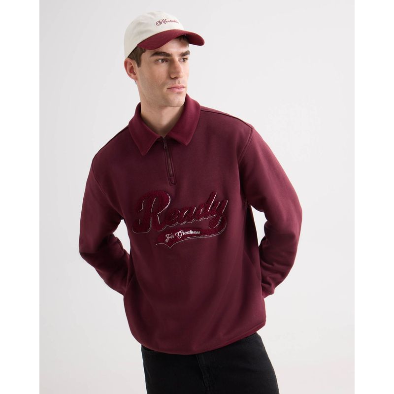SEVEN SEVEN - Buzo Para Hombre Zipper Color Vino Marca Seven Seven #45060707