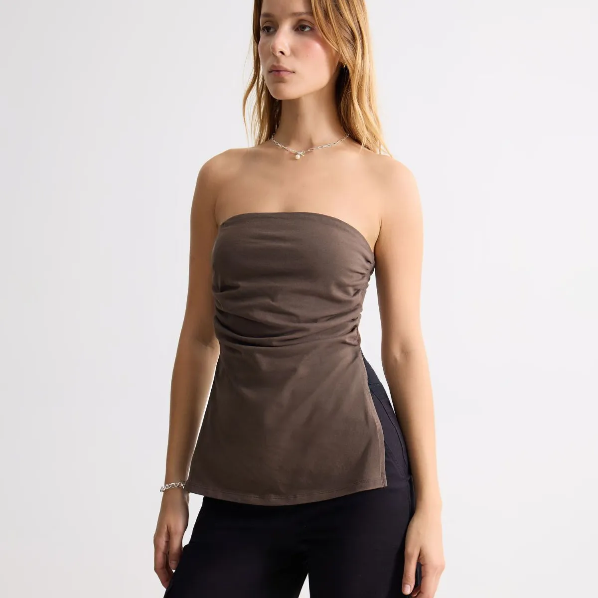 SEVEN SEVEN - Camiseta Para Mujer Straple Color Café Marca Seven Seven #28096476