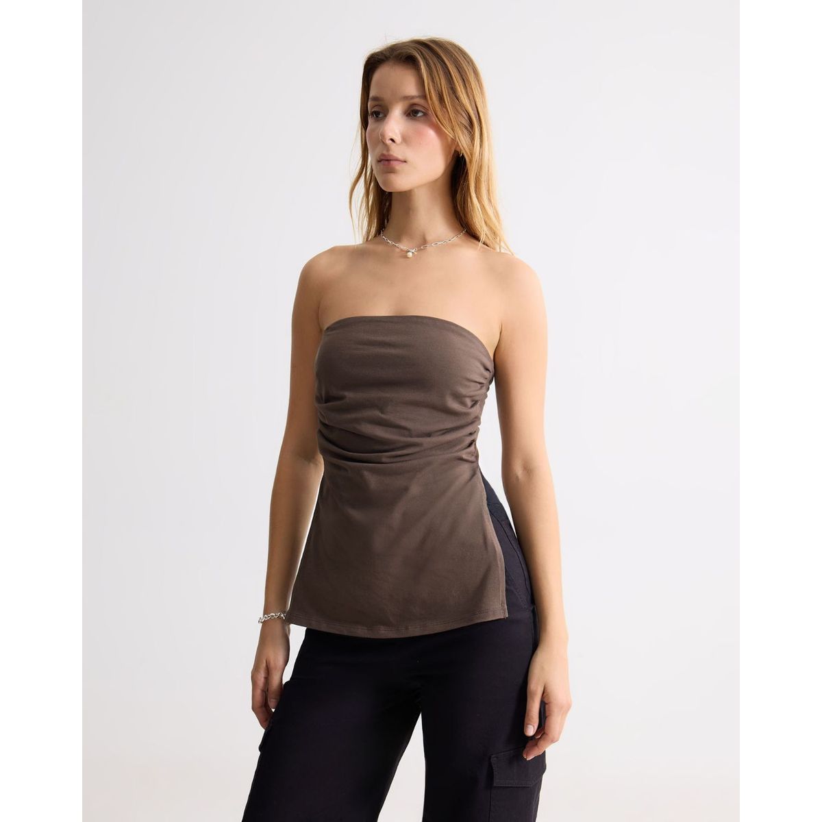 SEVEN SEVEN - Camiseta Para Mujer Straple Color Café Marca Seven Seven #28096476