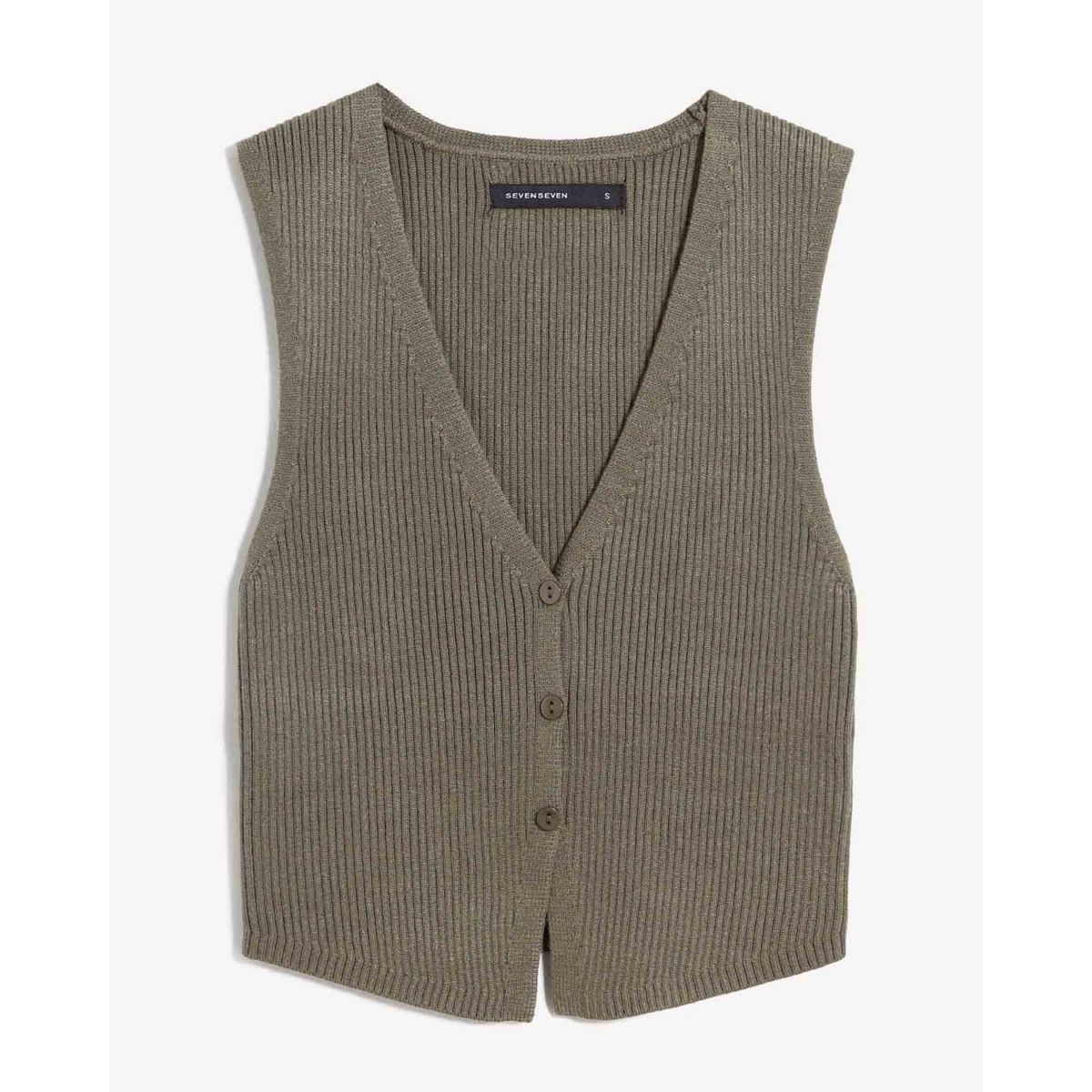 SEVEN SEVEN - Camiseta Para Mujer Manga Sisa Cuello V Color Verde Marca Seven Seven #28096276