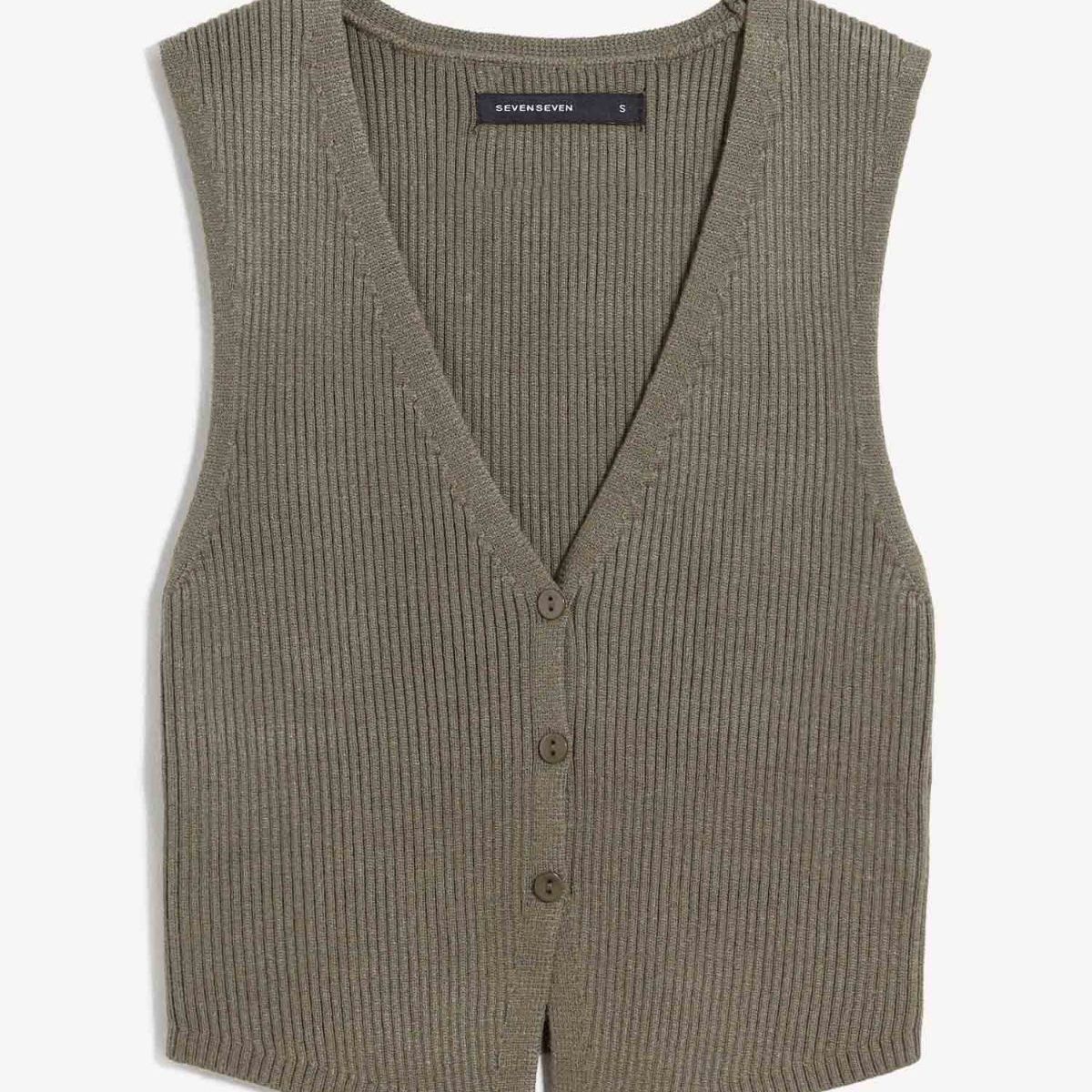 SEVEN SEVEN - Camiseta Para Mujer Manga Sisa Cuello V Color Verde Marca Seven Seven #28096276