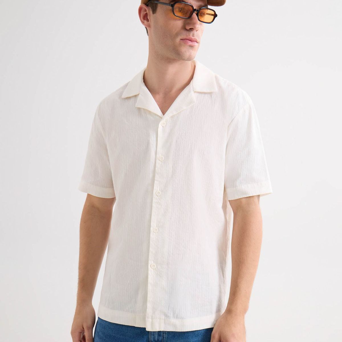 SEVEN SEVEN - Camisa De Hombre  Color Crema Marca Seven Seven #45012186