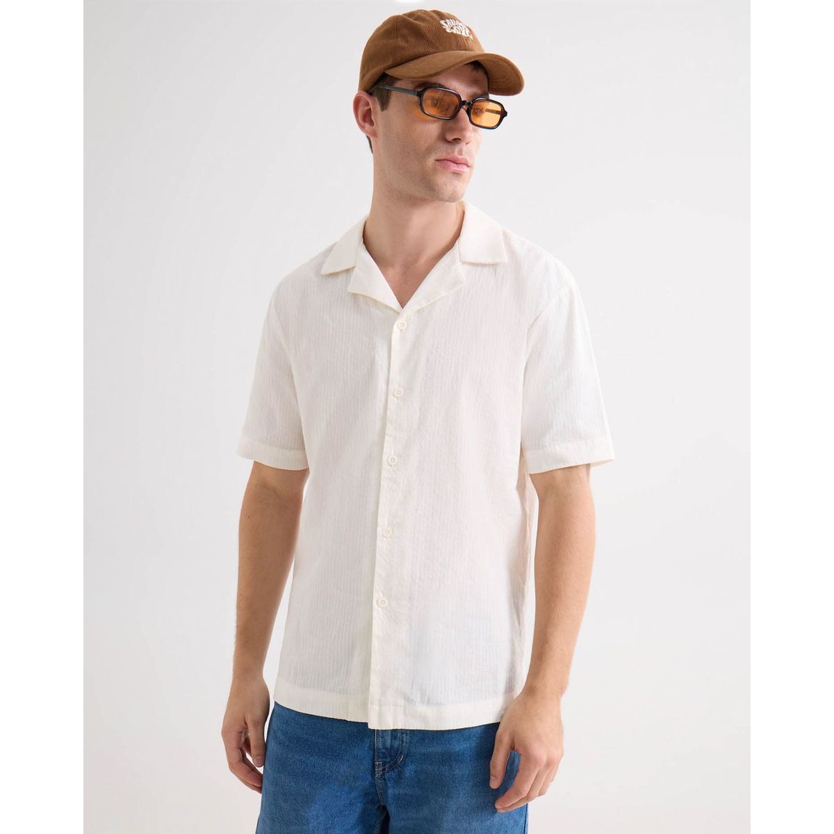 SEVEN SEVEN - Camisa De Hombre  Color Crema Marca Seven Seven #45012186
