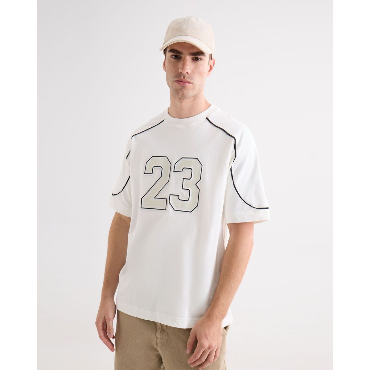 SEVEN SEVEN - Camiseta Oversize Con Embossed  Para Hombre Blanco Seven Seven