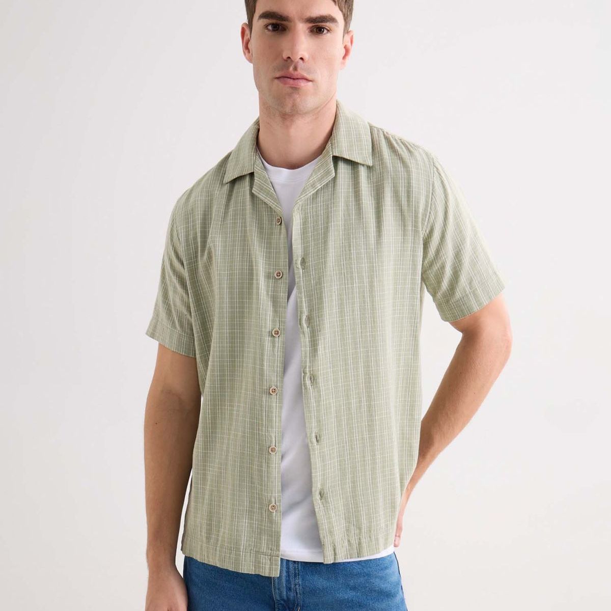 SEVEN SEVEN - Camisa De Hombre  Color Verde Marca Seven Seven #45012158