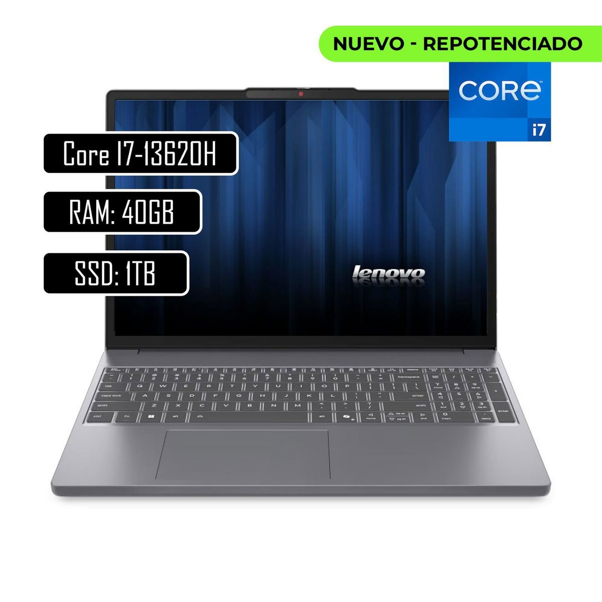 LENOVO - PORTATIL LENOVO SLIM 3 INTEL CORE I7 13620H - RAM 40GB - SSD 1TB - WIN11 HOME