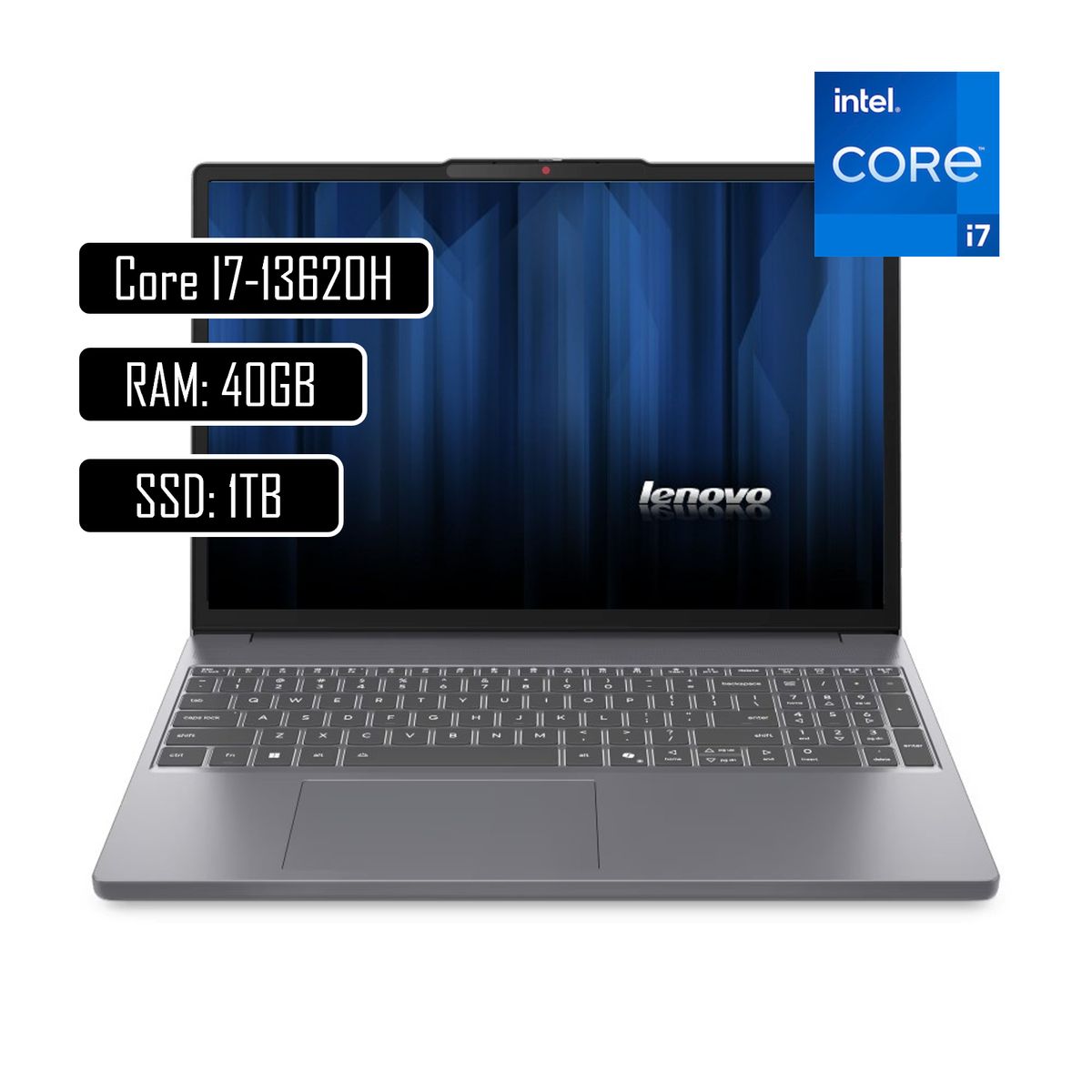 Lenovo - PORTATIL LENOVO SLIM 3 INTEL CORE I7 13620H - RAM 40GB - SSD 1TB - WIN11 HOME