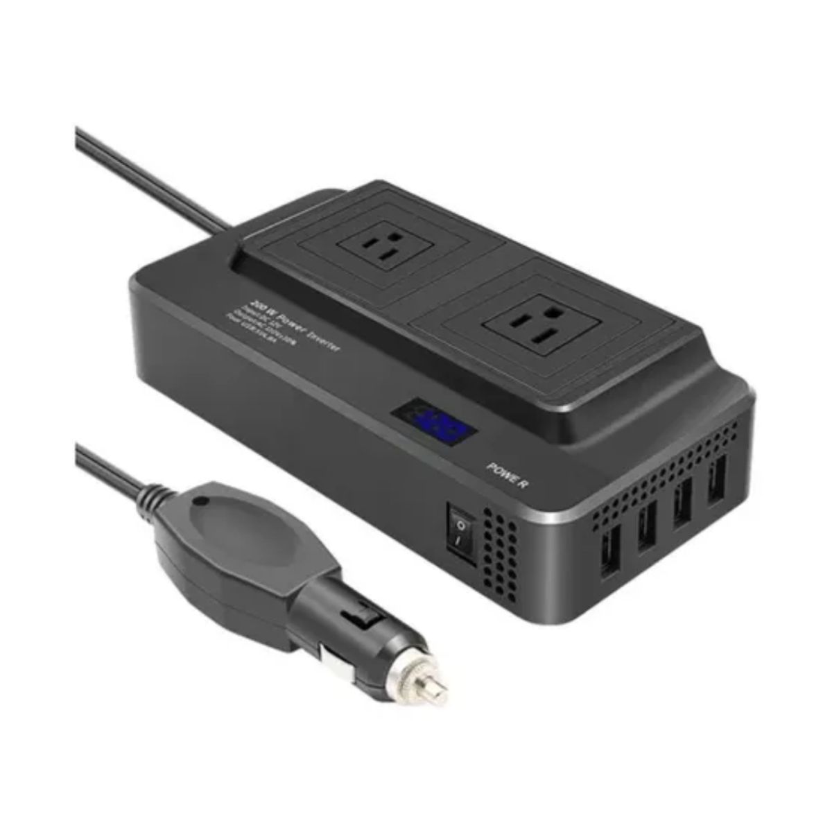 GENERICO - Inversor Portátil Multitoma Para Carro Usb Automovil