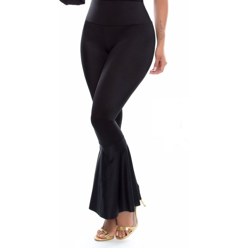 VIA7 - pantalon tipo leggins tale alto bolero ancho pierna mujer