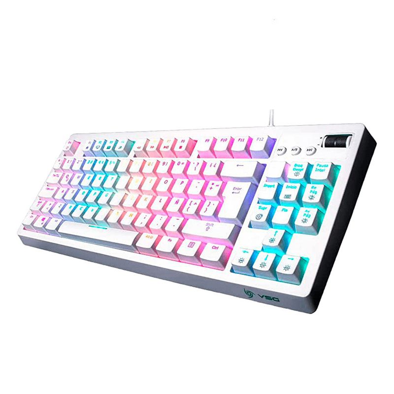 VSG COLOMBIA - Teclado Gamer alambrico VSG Quasar Blanco Outemu Azul