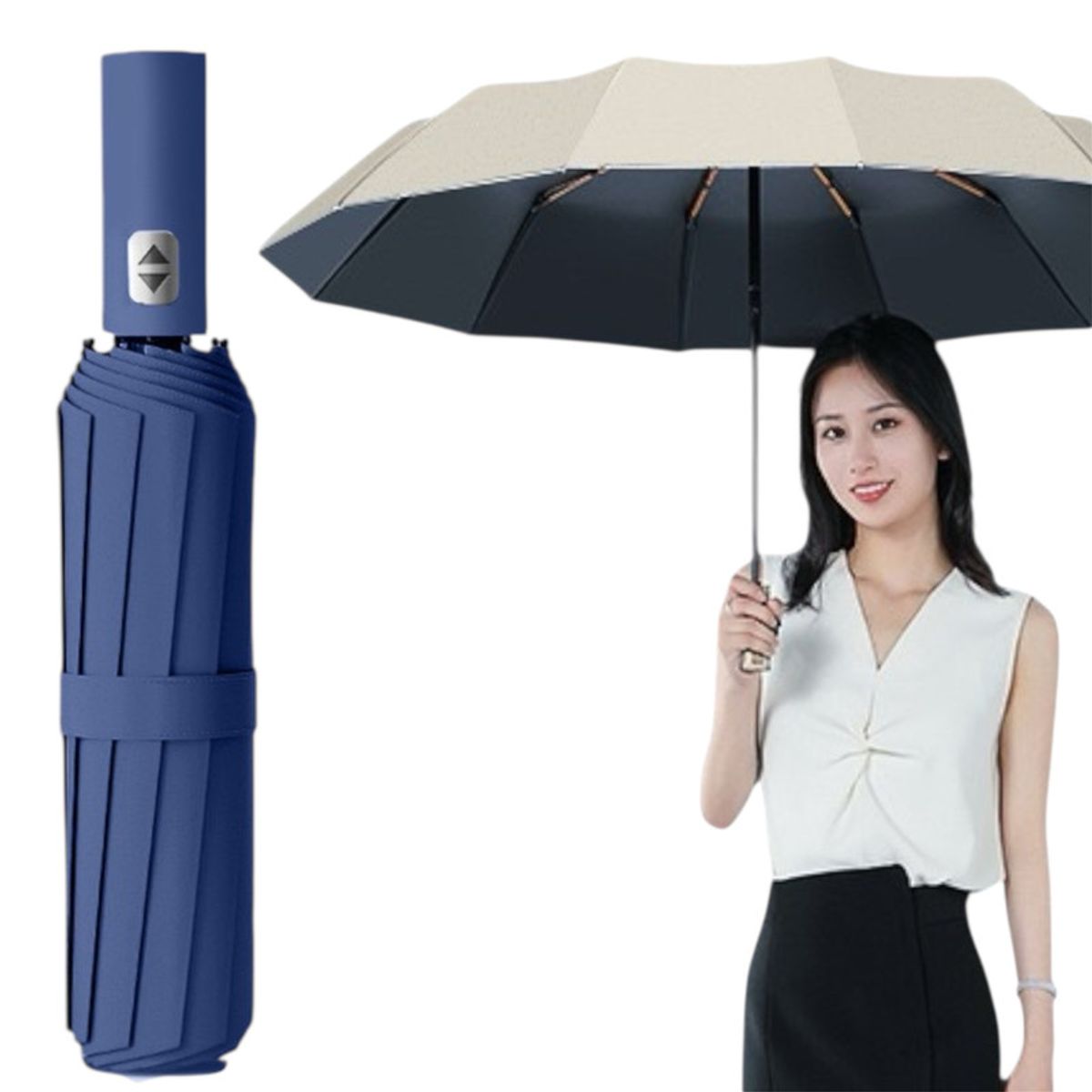 MULTIPLACE COLOMBIA - Sombrilla Automática Plegable Doble Capa Anti-UV Premium