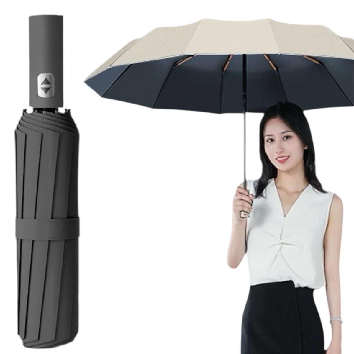 MULTIPLACE COLOMBIA - Sombrilla Automática Plegable Doble Capa Anti-UV Premium