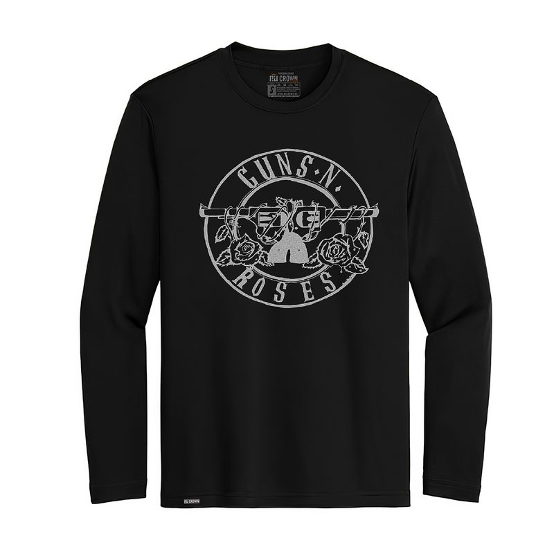 CREACIONES NU CROWN - Camiseta Manga Larga Guns And Roses Musica Rock Hombre Nu Crown