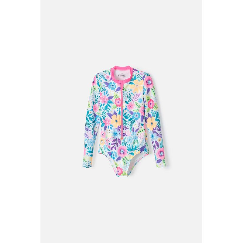 MIC - Vestido de baño Mic manga larga multicolor para niña