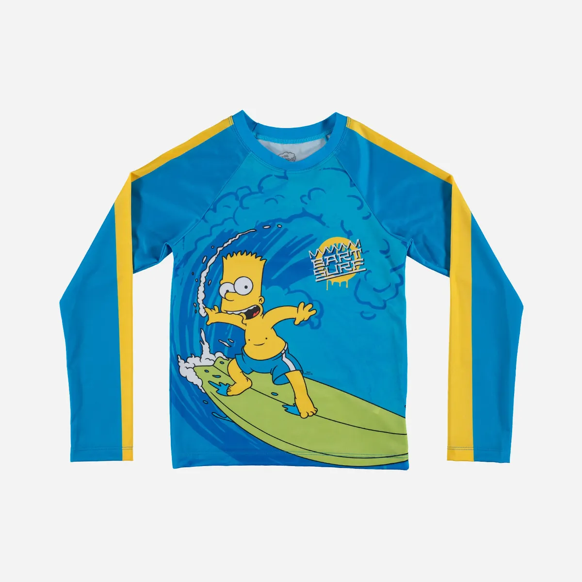 DISNEY - Camiseta de baño Simpsons manga larga amarillo y azul para niño