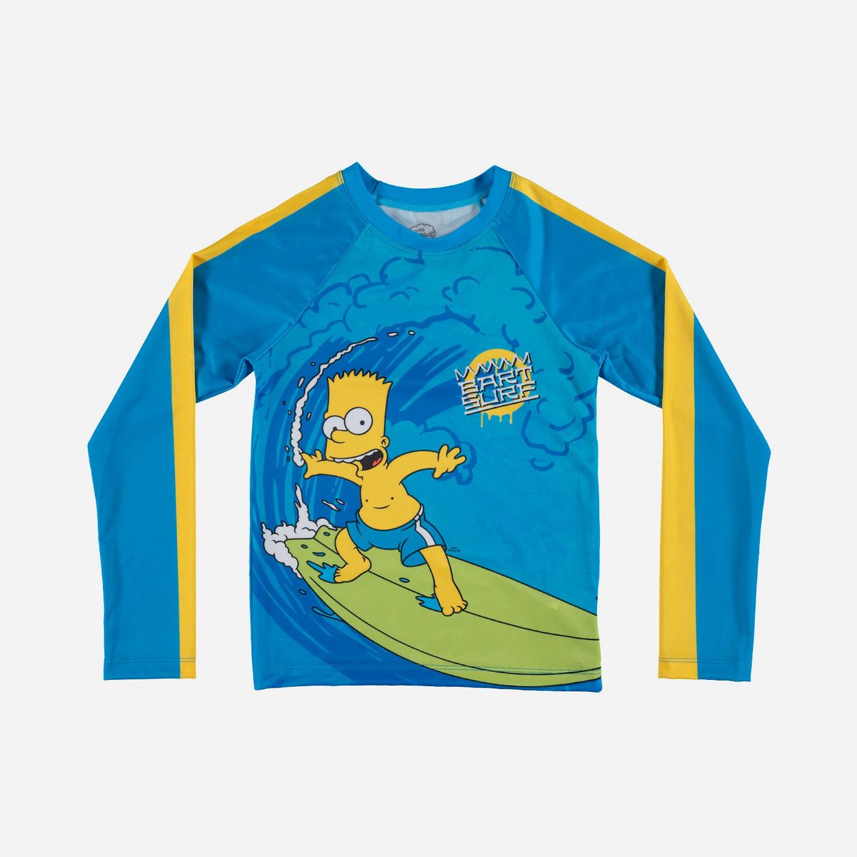 DISNEY - Camiseta de baño Simpsons manga larga amarillo y azul para niño