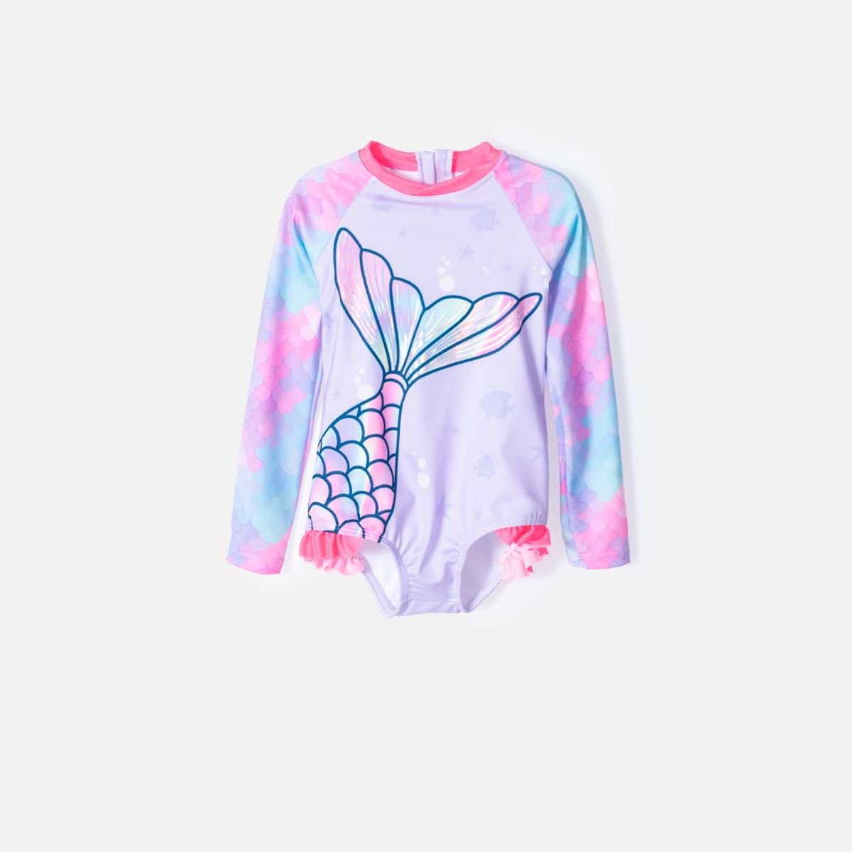 LITTLEMIC - Vestido de baño LittleMic manga larga para niña 2T a 5T