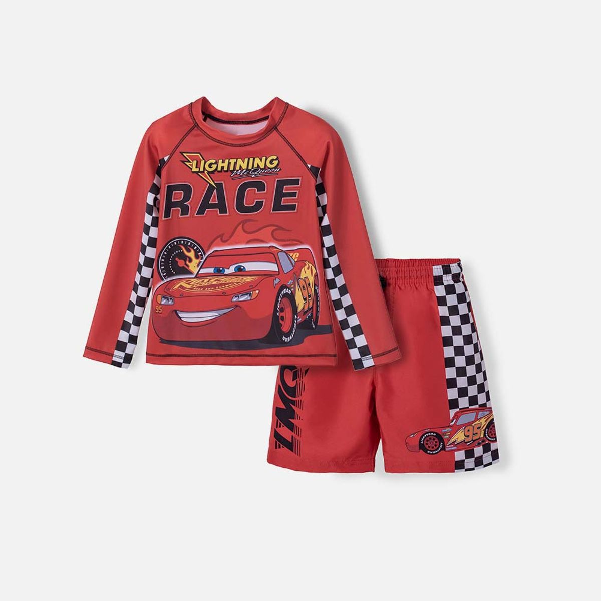 DISNEY - Conjunto de Baño Cars manga larga rojo para niño de 2T a 5T