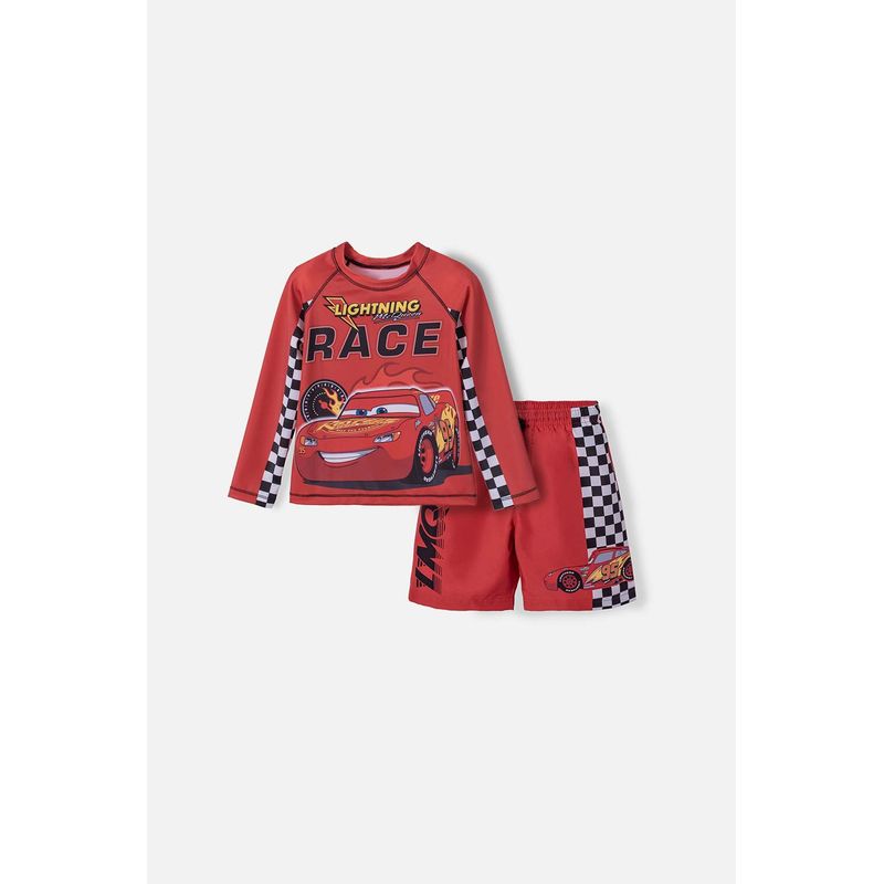 DISNEY - Conjunto de Baño Cars manga larga rojo para niño de 2T a 5T