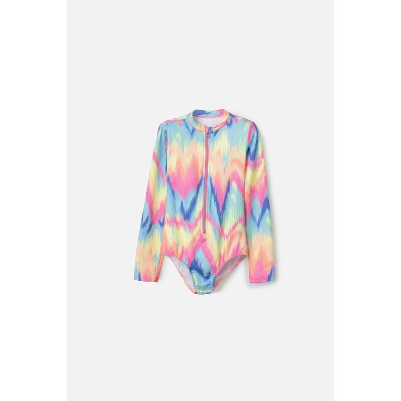 MIC - Vestido de baño Mic de manga larga multicolor para niña