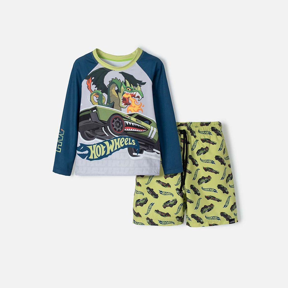 HOT WHEELS - Conjunto de baño Hot Wheels manga larga niño