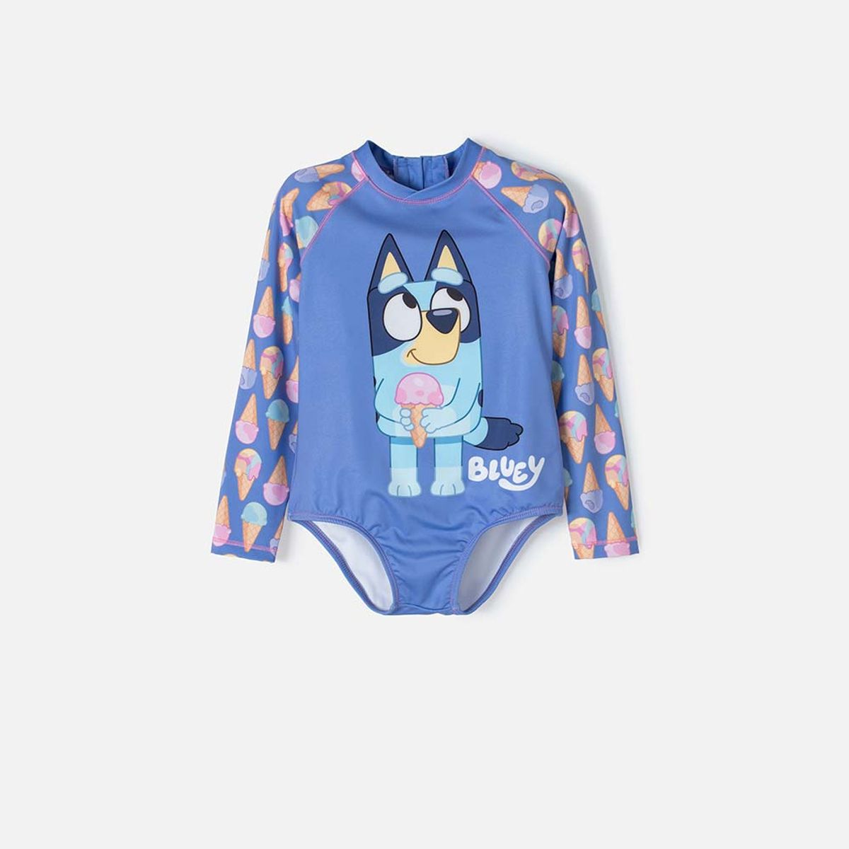 BLUEY - Vestido de baño de Bluey multicolor manga larga para niña 2T a 6T