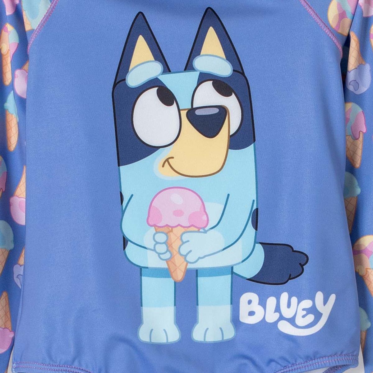 BLUEY - Vestido de baño de Bluey multicolor manga larga para niña 2T a 6T