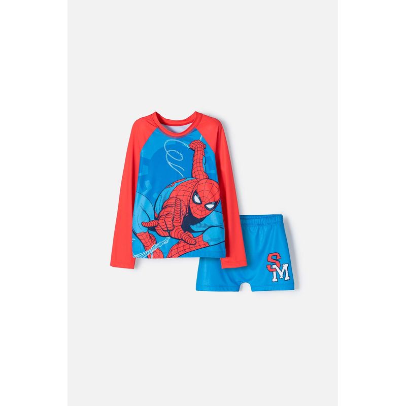 MARVEL - Conjunto de baño de Spiderman azul y rojo para niño