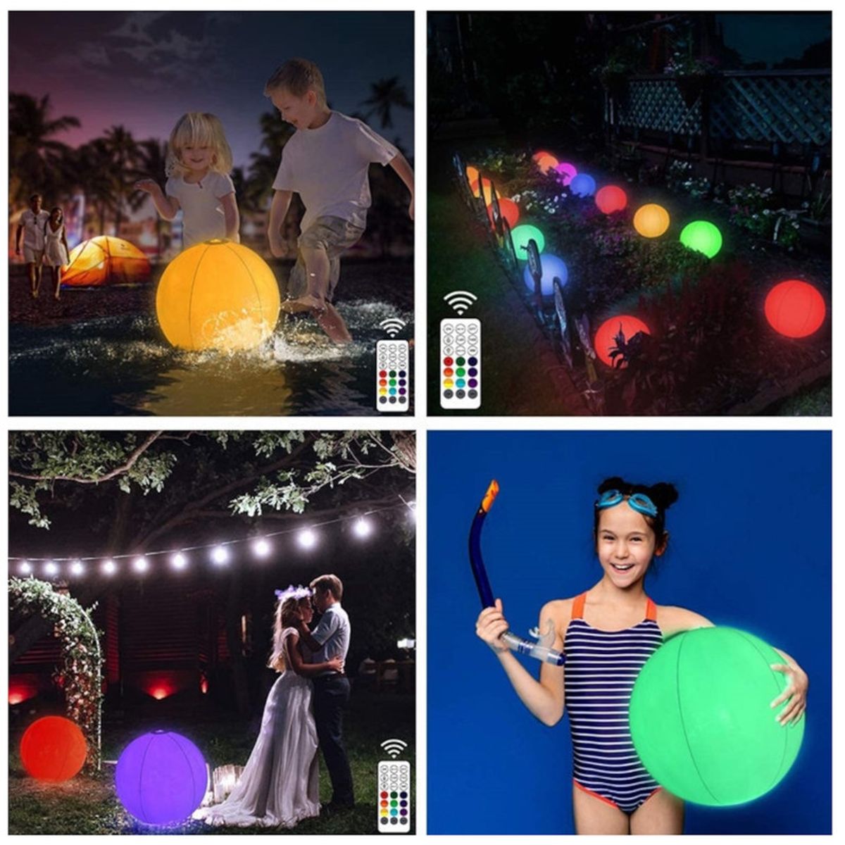 MULTIPLACE COLOMBIA - Balones LED Flotantes para Piscina con Control Remoto