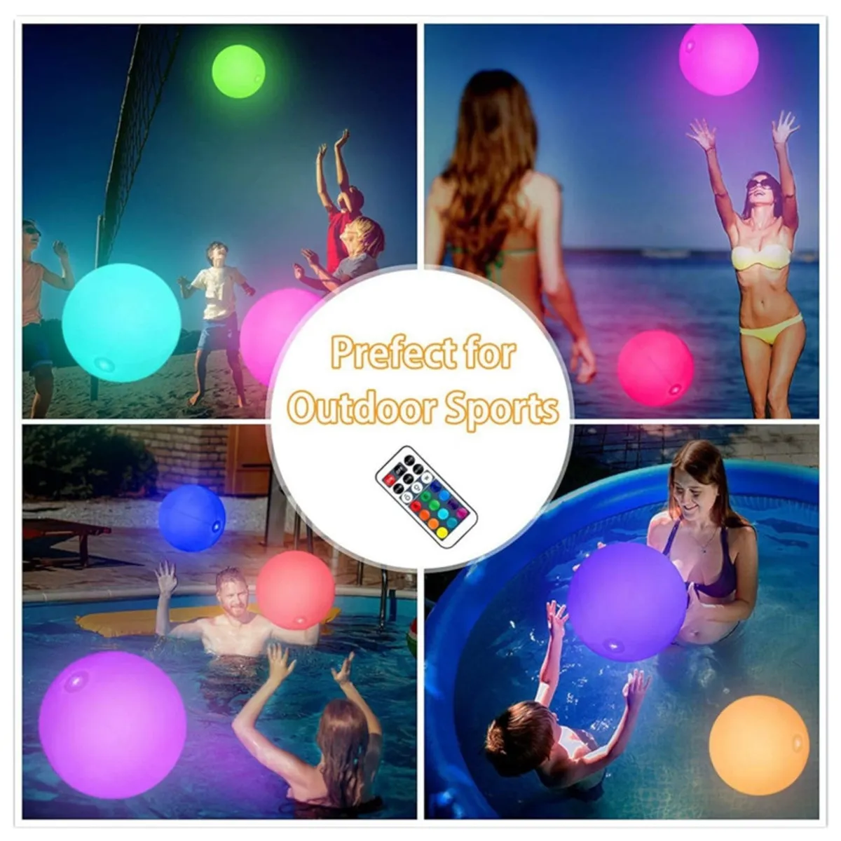 MULTIPLACE COLOMBIA - Balones LED Flotantes para Piscina con Control Remoto